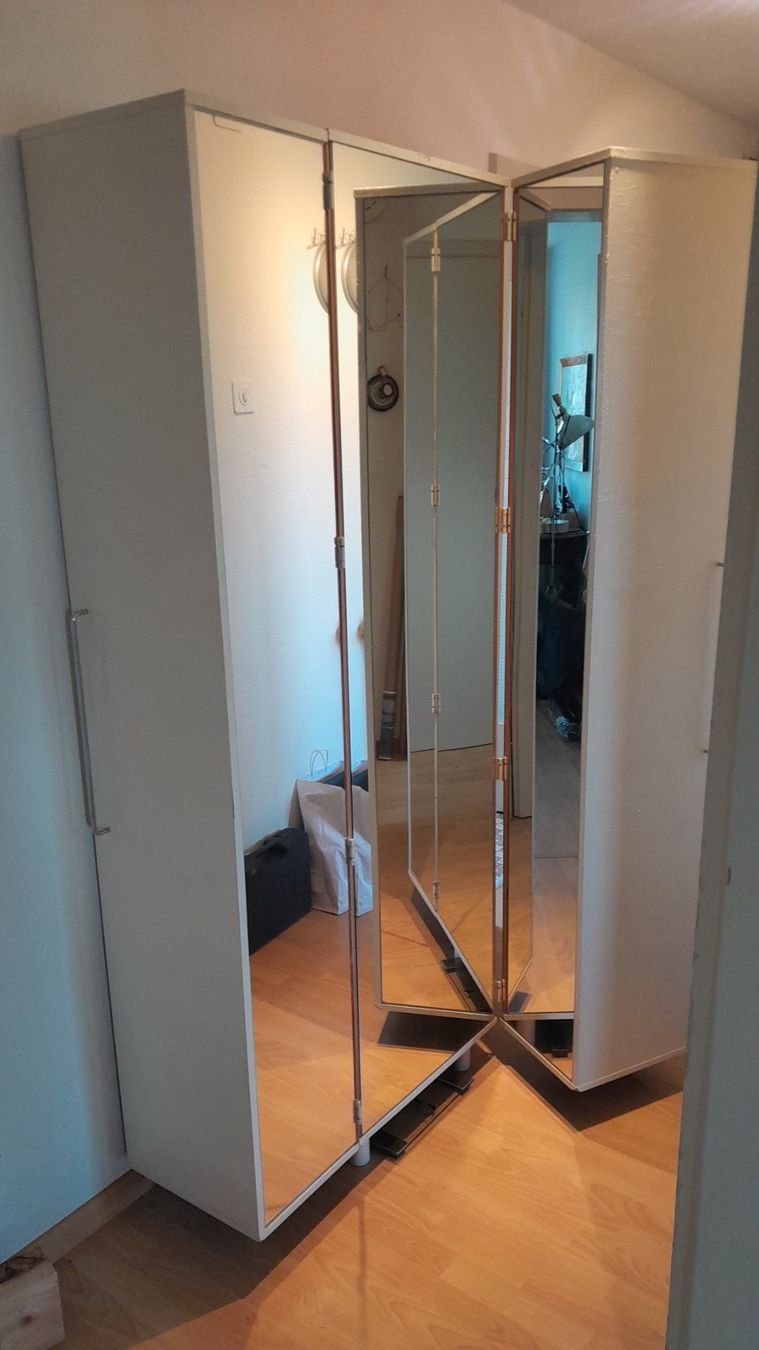 Guardaroba: Garderobe, Schuhschrank mit Spiegel, weiss – Usato da Berg TG venduto da Mercur12 3