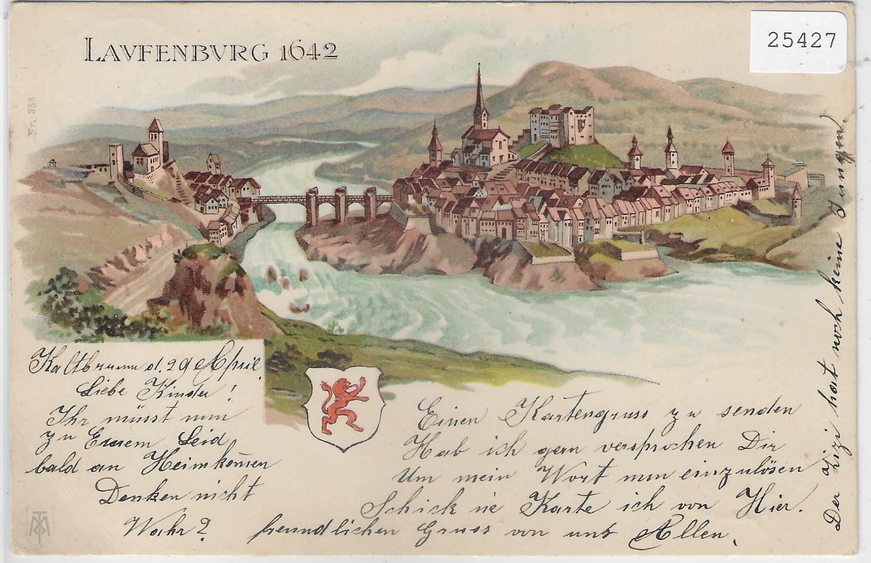 Stiche: Laufenburg anno 1642 - Litho – Antik aus Ettingen von Kartenplanet