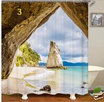 Duschvorhang Wald, Wal, Blume, Meer