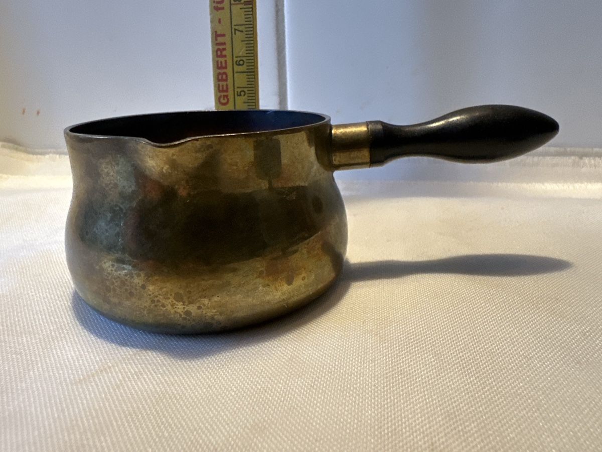 Pfannen: Antikes Messing-Pfännchen mit Deckel, Durchmesser ca.  7cm – Gebraucht aus Zürich von Chaeffeler 6