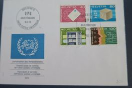 2 FDC ET Dienstmarke Weltpostverein 1976 und 1983