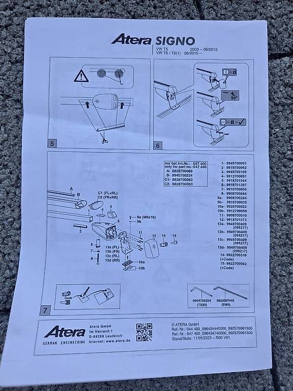 Atera Portapacchi: Atera Dachträger 044400 zu VW T5 / T6 – Usato da Geiss venduto da J_R 3