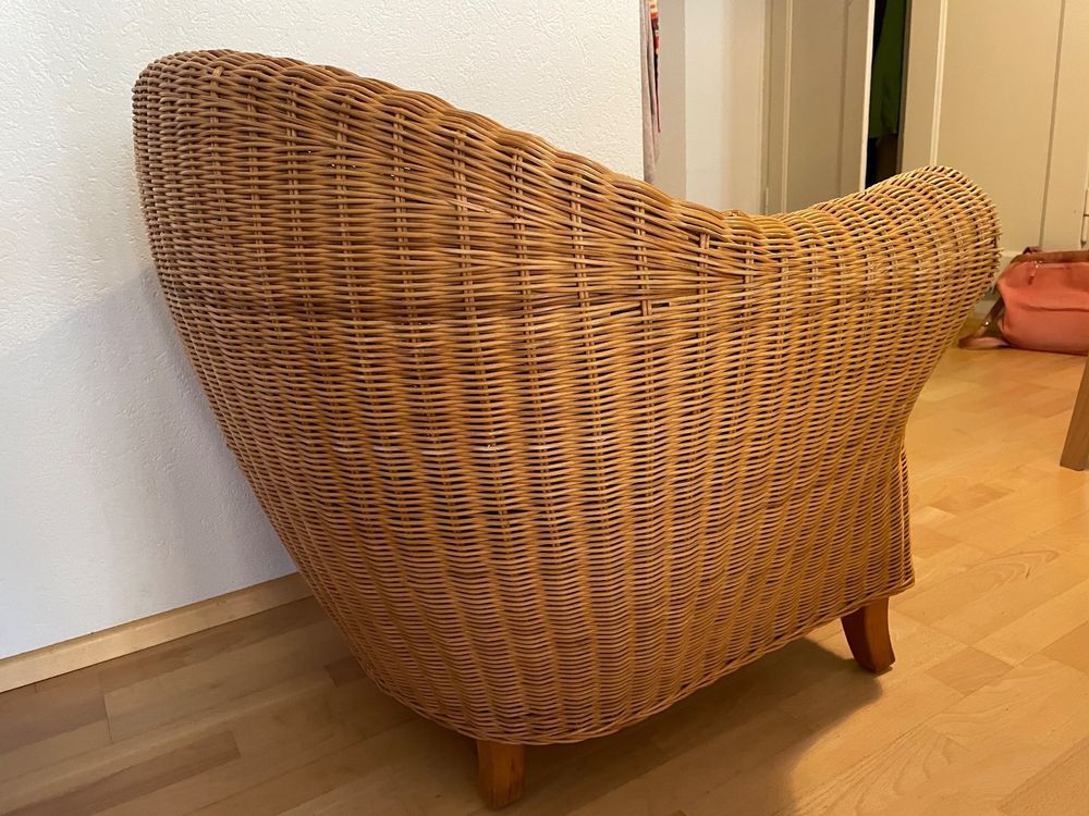IKEA Korbsessel Rattansessel HARADS mit Kissen Kaufen auf Ricardo