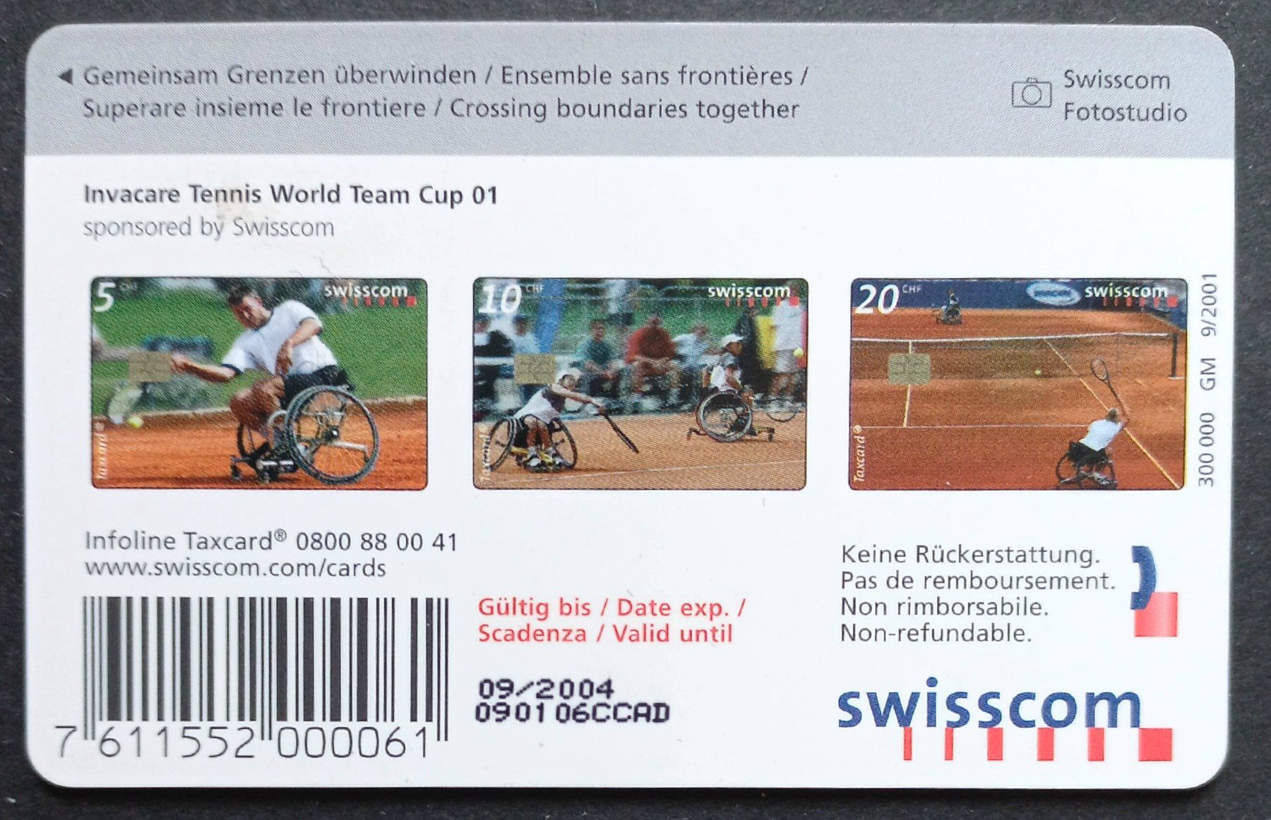 Swisscom Telefon- & Taxkarten: Taxcard - Tennis - CH – Gebraucht aus Niederuzwil von lubimaja 1