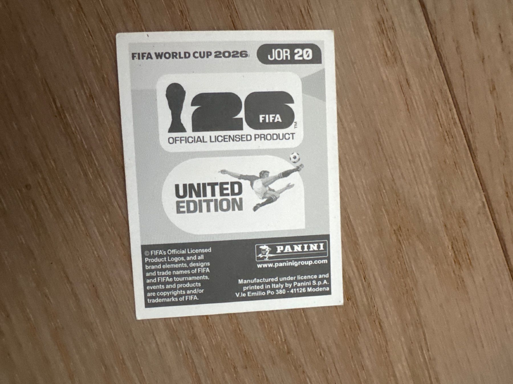 Panini Sammelbilder & Trading cards: Panini 2026 JOR 20 – Gebraucht aus Lausanne von FabienA 1
