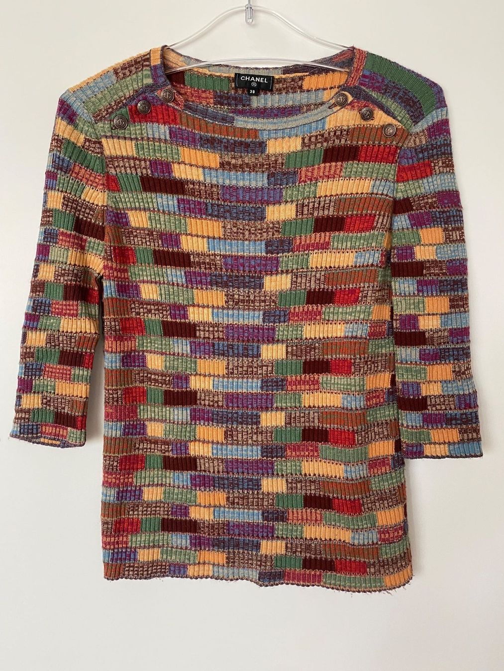 Chanel Pullover & Sweatshirts: Chanel Mosaik-Stricktop – Gebraucht aus Uetikon am See von MB1969