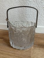 Sceau/pot à glaçons en verre et pince vintage