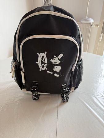 Sac à dos Mickey Mouse, noir et blanc - parfait pour l'école