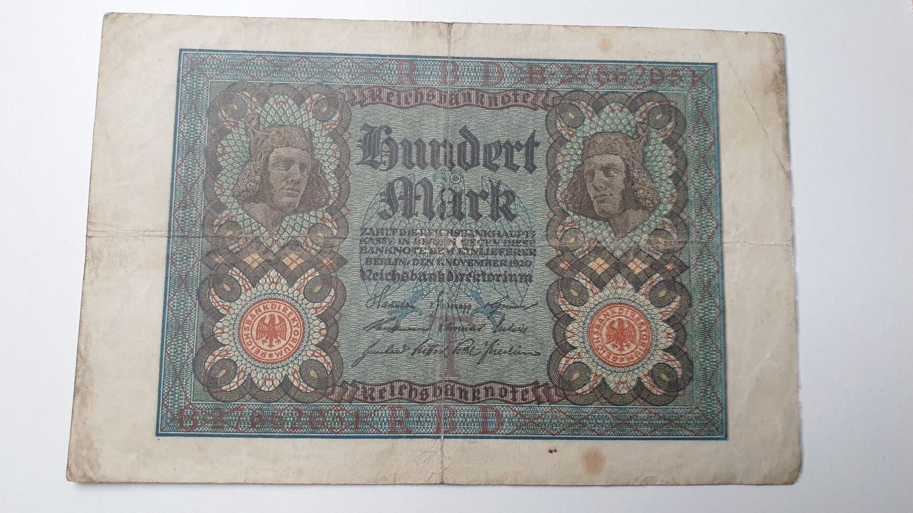 Banconote: 🇩🇪 Germany 100 Mark 1920 – Usato da Chavannes-Renens venduto da silverismoney