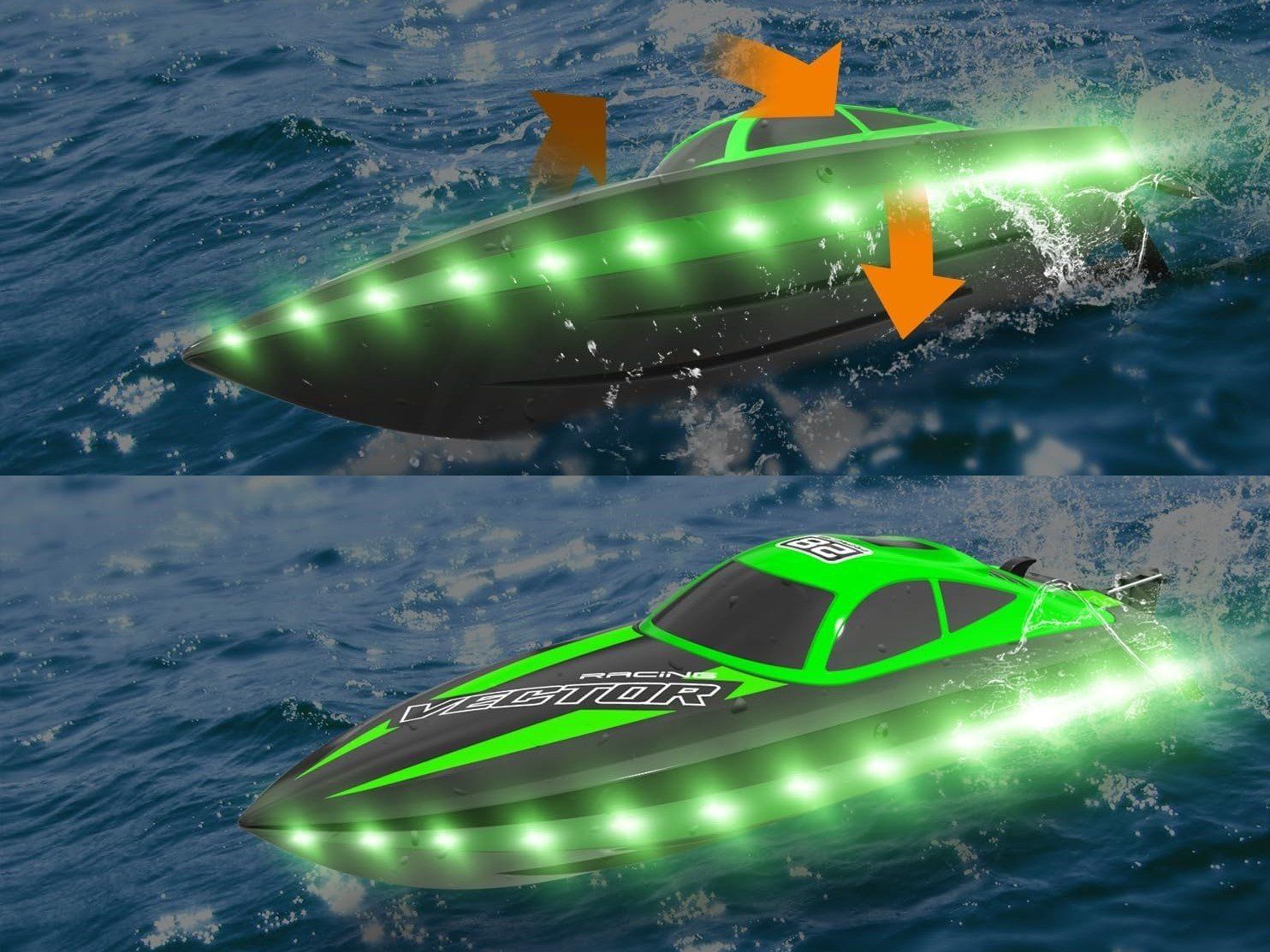 Modellismo RC: Brushed Rennboot Vector Lumen LED - RTR-Set - Volantex – Nuovo e nell'imballaggio originale da Entlebuch venduto da Hebu 2