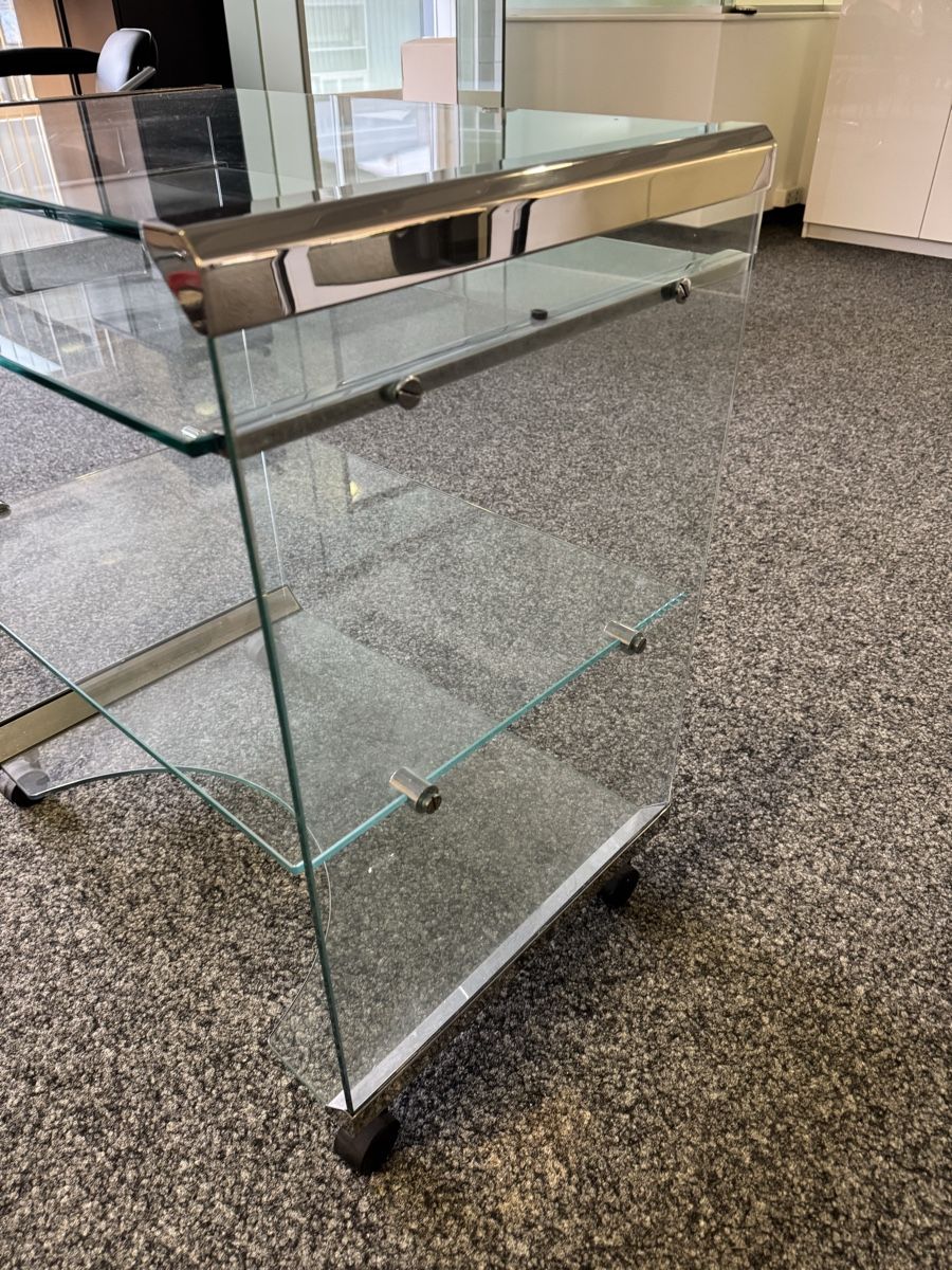 Tische: Glas Computer-Tisch auf Rollen von Gallotti & Radice – Gebraucht aus Thalwil von Batlizh 1