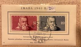 IMABA 1948 Basel Schweiz Block 13 Briefmarken Helvetia