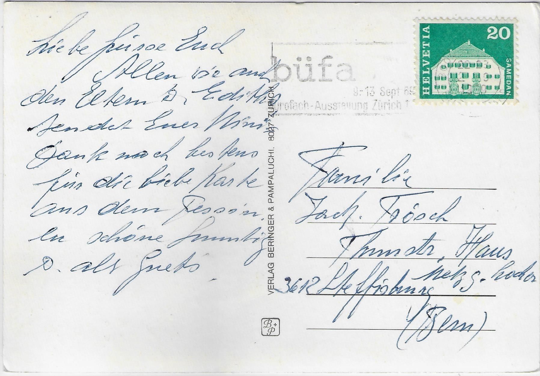 Cartoline postali: Zürich - Blick von der Waid – Usato da Ettingen venduto da Kartenplanet 1