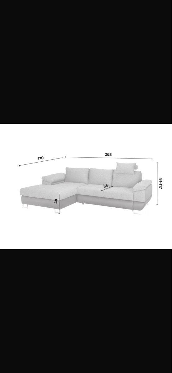 Sofas: Ecksofa mit Bettfunktion und Stauraum 268cm L – Neu (gemäss Beschreibung) aus Hochdorf von amlafy 3