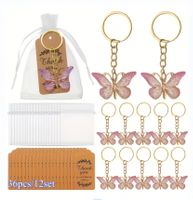 12 set Rosa Schmetterling Schlüsselanhänger mit Geschenks