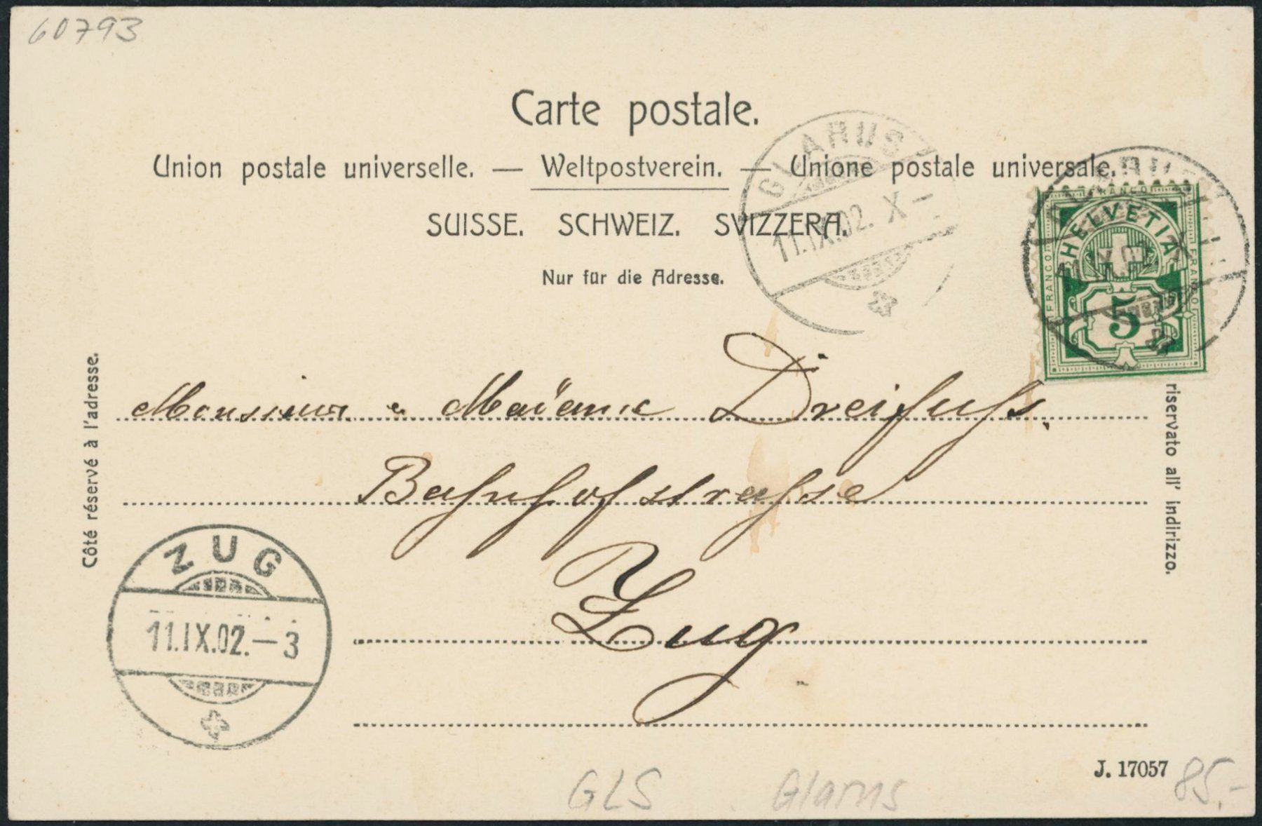 Cartoline postali: GLS Glarus – Usato da Schindellegi venduto da leecollect 1