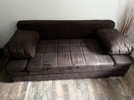 Sofa braun mit Bettfunktion und Stauraum gebraucht