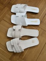 2 Paar Damen Sandalen Gr. 41, weiss & beige, neu
