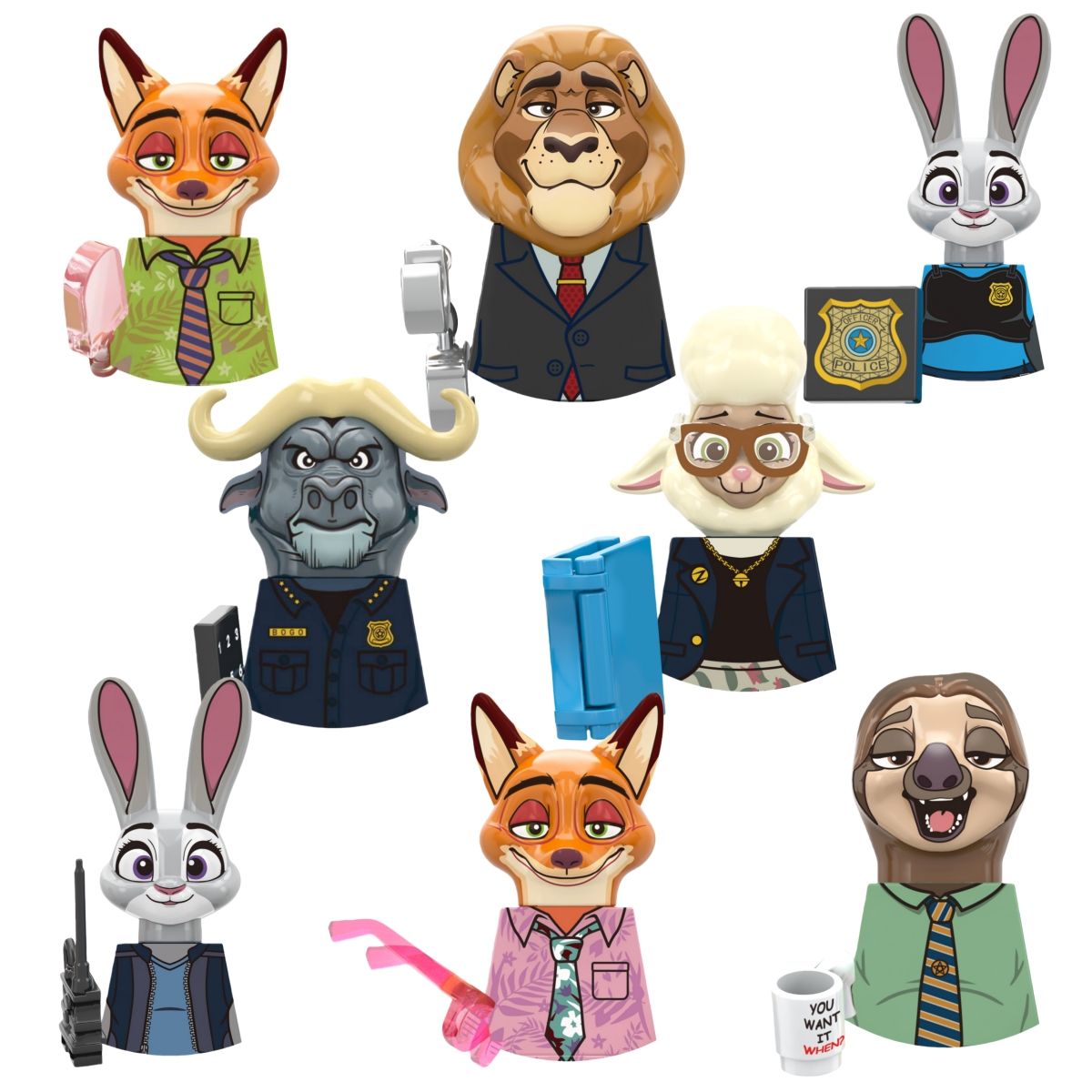 Lego Statuette: 8stk Zootopia mini figures: Nick, Judy, Flash and more! – Nuovo (secondo la descrizione) da Glattbrugg venduto da har_jgc7 3