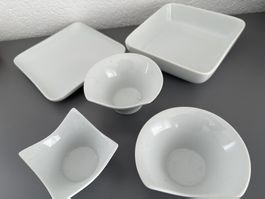 Weisses Geschirr-Set, 5-teilig, ideal für den Herbst
