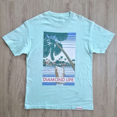 Vintage DIAMOND SUPPLY Shirt L Teal Y2K Yacht Club Riviera