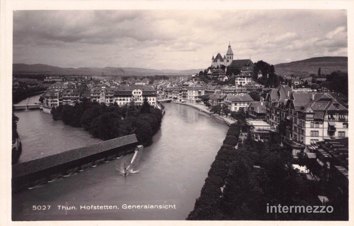 Cartoline postali: Thun BE // 1930 Hofstetten Generalansicht – Usato da Basel venduto da intermezzo12