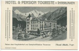 LITHO Nota Hotel Touriste INTERLAKEN - Theod. Häcki, Propr.