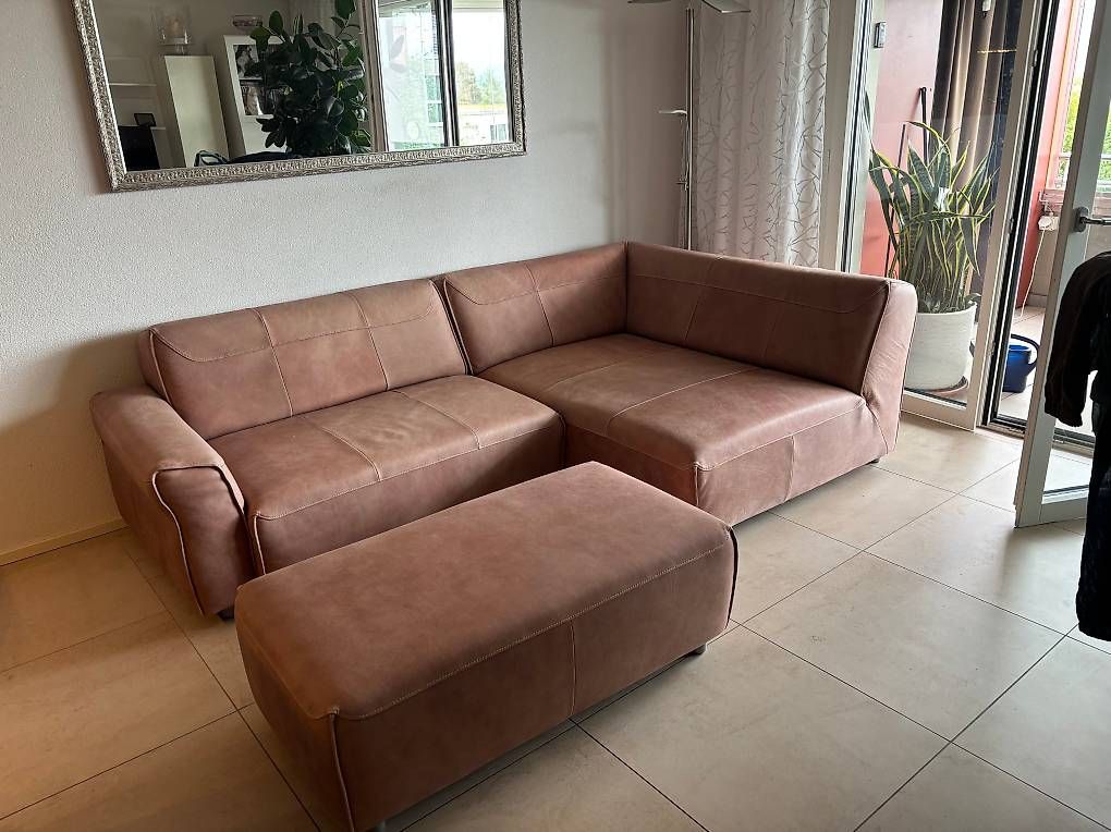 Divani: 1 x Leder Ecksofa Vintage – Usato da Villars-sur-Glane venduto da jaeger.jack