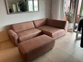 1 x Leder Ecksofa Vintage
