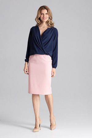 Elegante dunkelblaue Bluse, Gr. S