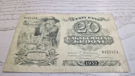 Banknote 20 Krooni Estland 1932 guter Zustand
