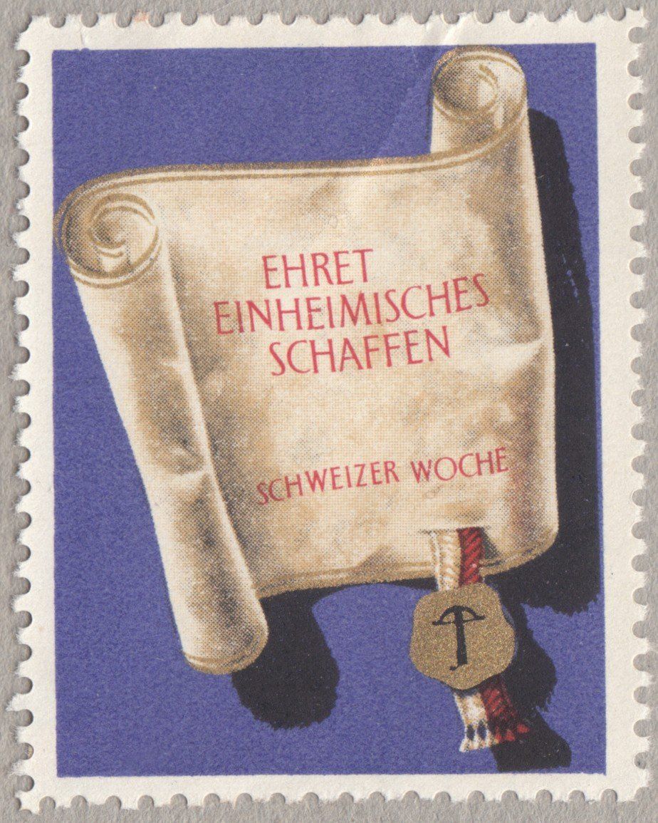 Tutti i francobolli: Vignette Schweizerwoche 1955 ABC-Kat. 1955.3522.a – Usato da Bürglen TG venduto da StampGraf