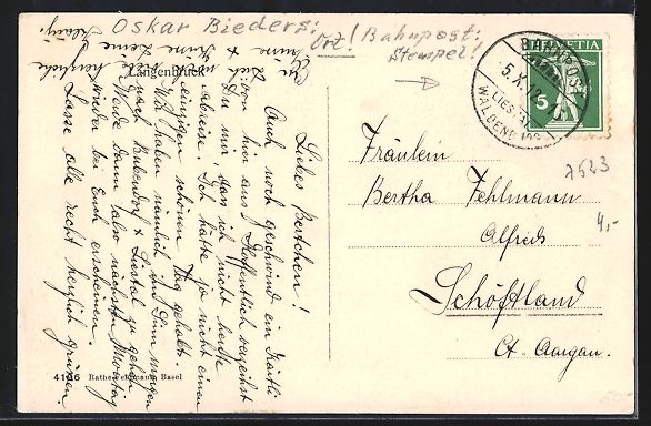 Cartoline postali: AK Langenbruck, Blick über die Dächer – Usato da Berlin venduto da bartko-reher 1