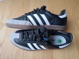Adidas Samba 38 2/3 Leder/Velour Schwarz 