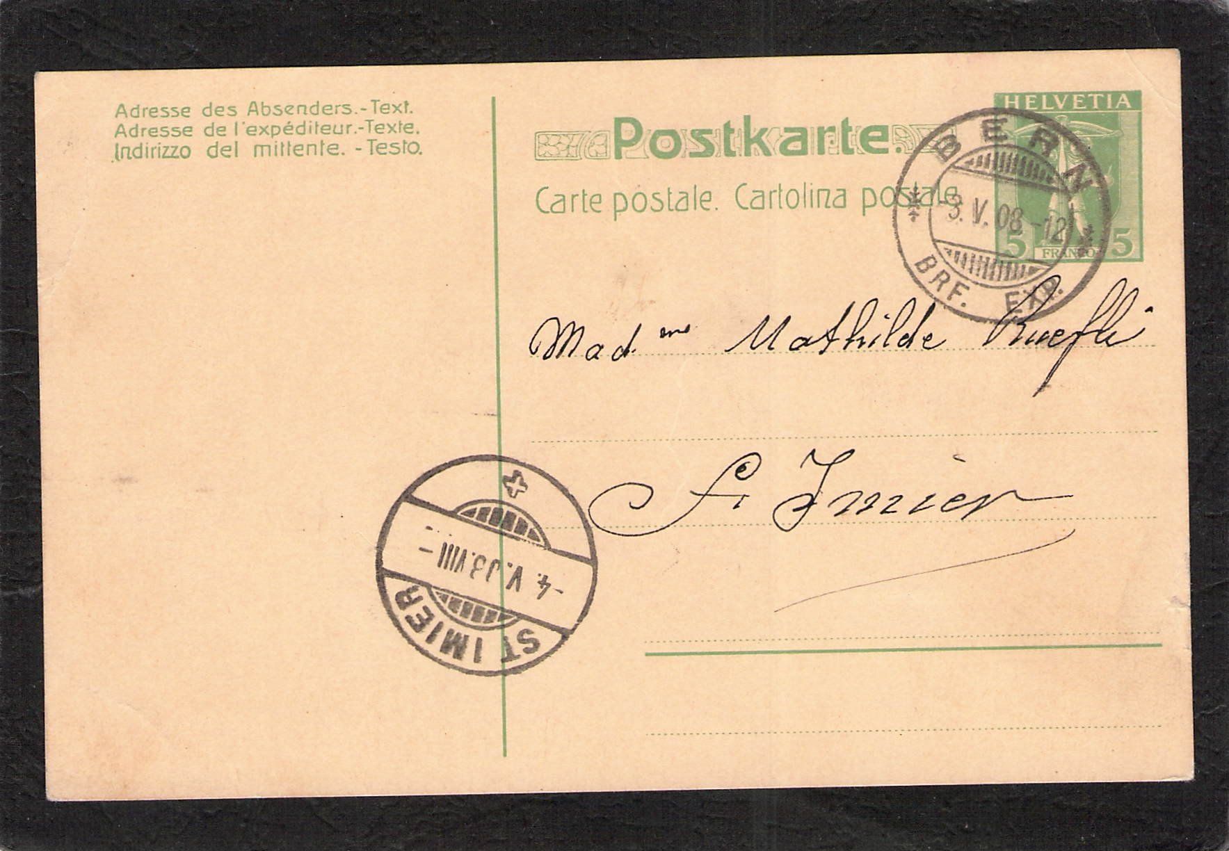 Tutti i francobolli: Suchard PK 036.SUCH 21 , gel. 3.V.1908 – Usato da Reichenburg venduto da Pipo-67 1