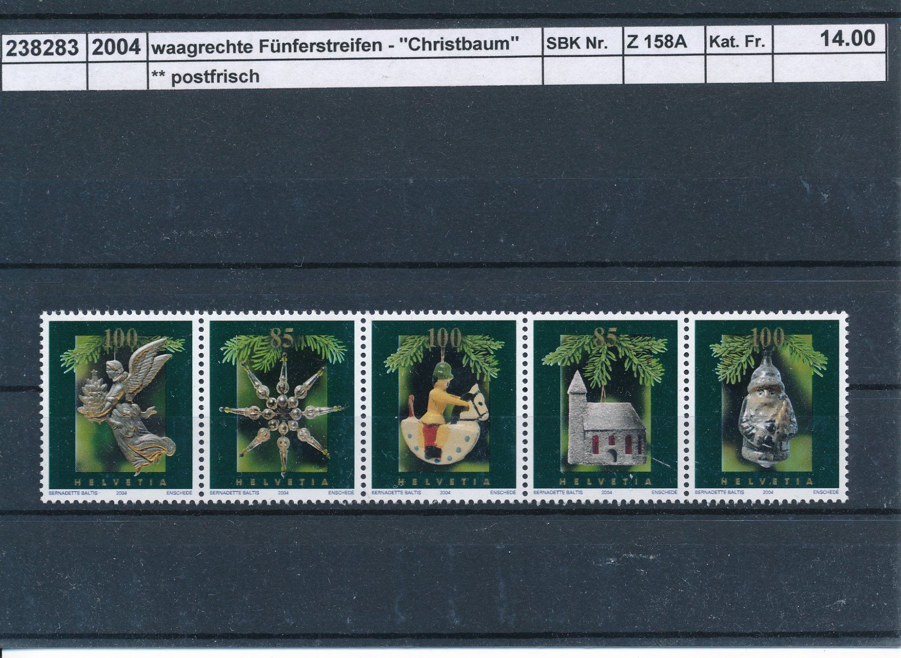 Alle Briefmarken: 2004 "Christbaum - Schmuck", Zusammendruck, ** postfrisch – Neu (gemäss Beschreibung) aus Winterthur von Zupogeru