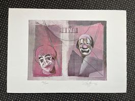 Original Lithografie handsigniert Rolf Knie 1984  (ID B5649)