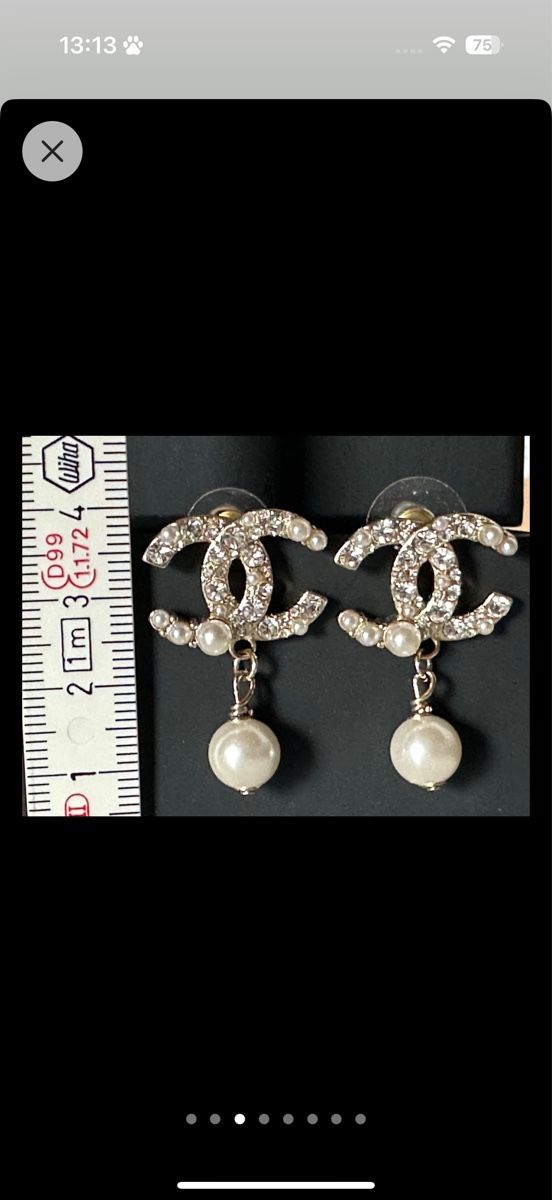 Chanel Orecchini pendenti & Orecchini a lobo: Ohrringe CC Logo mit Perlen und ZirkoniaNeu – Usato da Uetikon am See venduto da Mariaa144 4