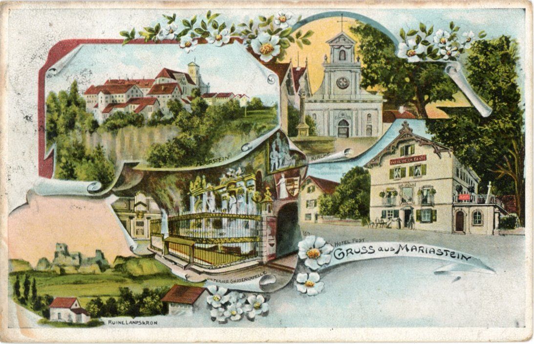 Ansichtskarten: Mariastein   SO  mit Hôtel de la Poste       um 1909 – Gebraucht aus Brig von Valcards54