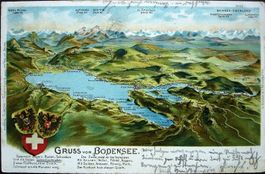 LITHO Gruss vom BODENSEE gel. 1903 v. Romanshorn