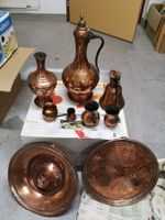 8 x Vase Kübel Servier Tablar Kanne Heizen Kupfer Dekor