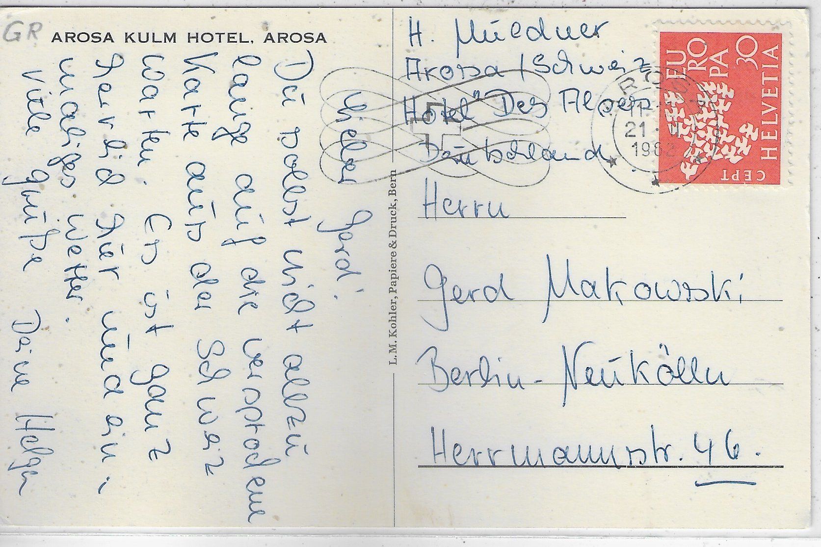Cartoline postali: Arosa - Kulm Hotel im Winter – Usato da Ettingen venduto da Kartenplanet 1