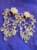 Vintage Signierte Colleen Toland Ohrclips Glas