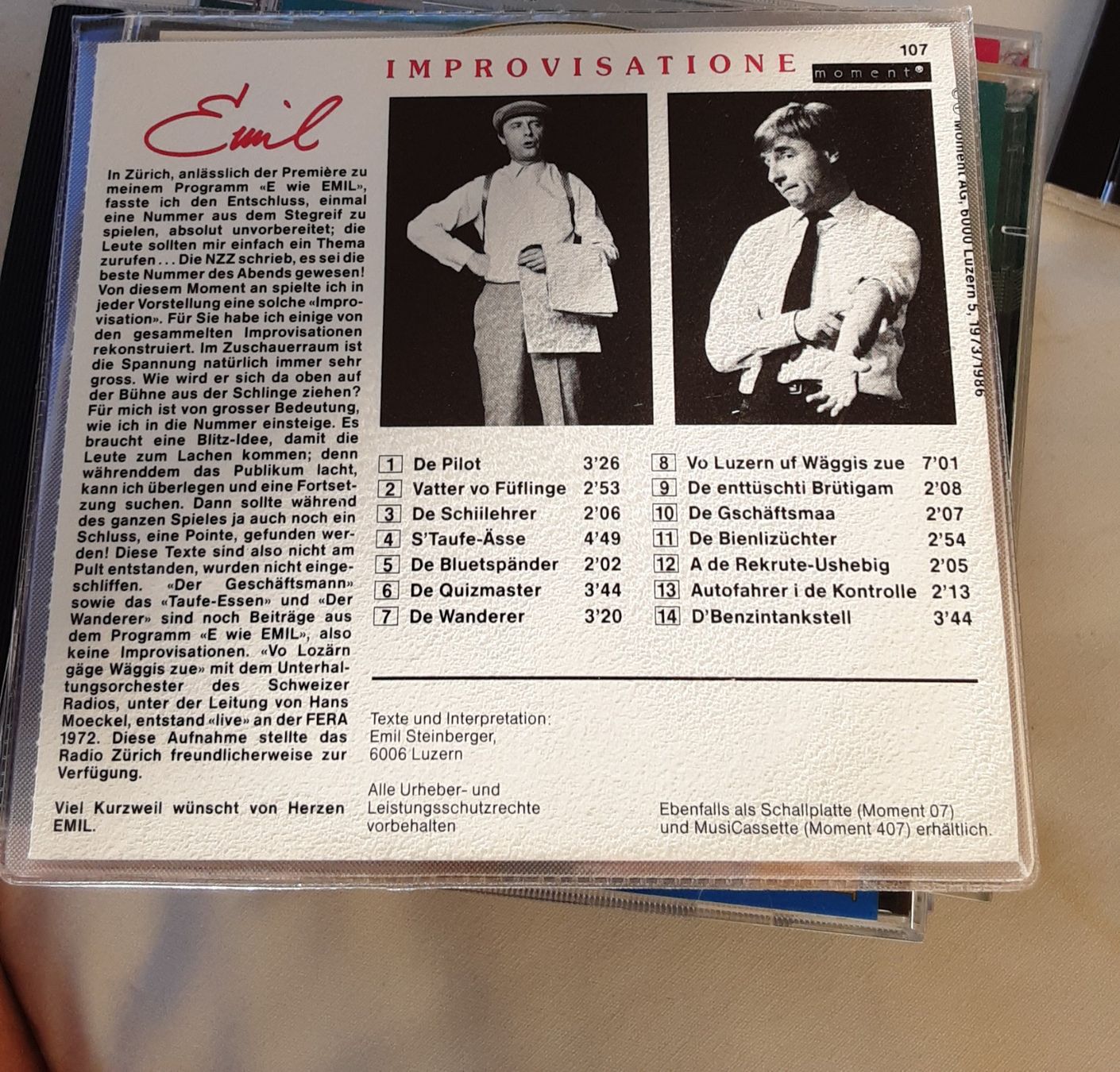 CD: Emil - Improvisatione - CD - Moment 107 - Top Zustand! – Usato da Bremgarten AG venduto da musiccollector 1