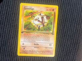 Pokemon Férosinge 1.Edition Non Holo Jungle Französisch