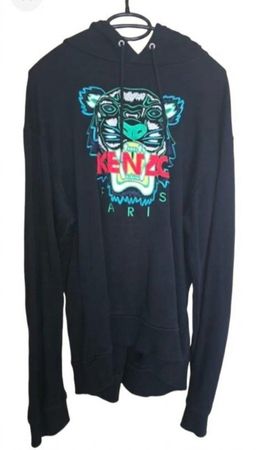 Kenzo Hoodie Schwarz Tiger Stickerei Top Zustand Gr. XL