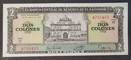 2 COLONES / EL SALVADOR 1976 (1977) (BANKFRISCH)