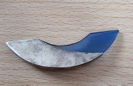 Silber 800 Brosche mit blauem Glas