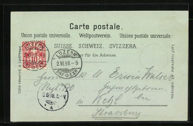 Cartoline postali: Mondschein-Lithographie Luzern, Teilansi – Usato da Berlin venduto da bartko-reher 1