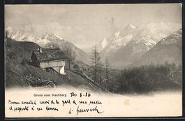 AK Hasliberg, Haus mit Bergpanorama